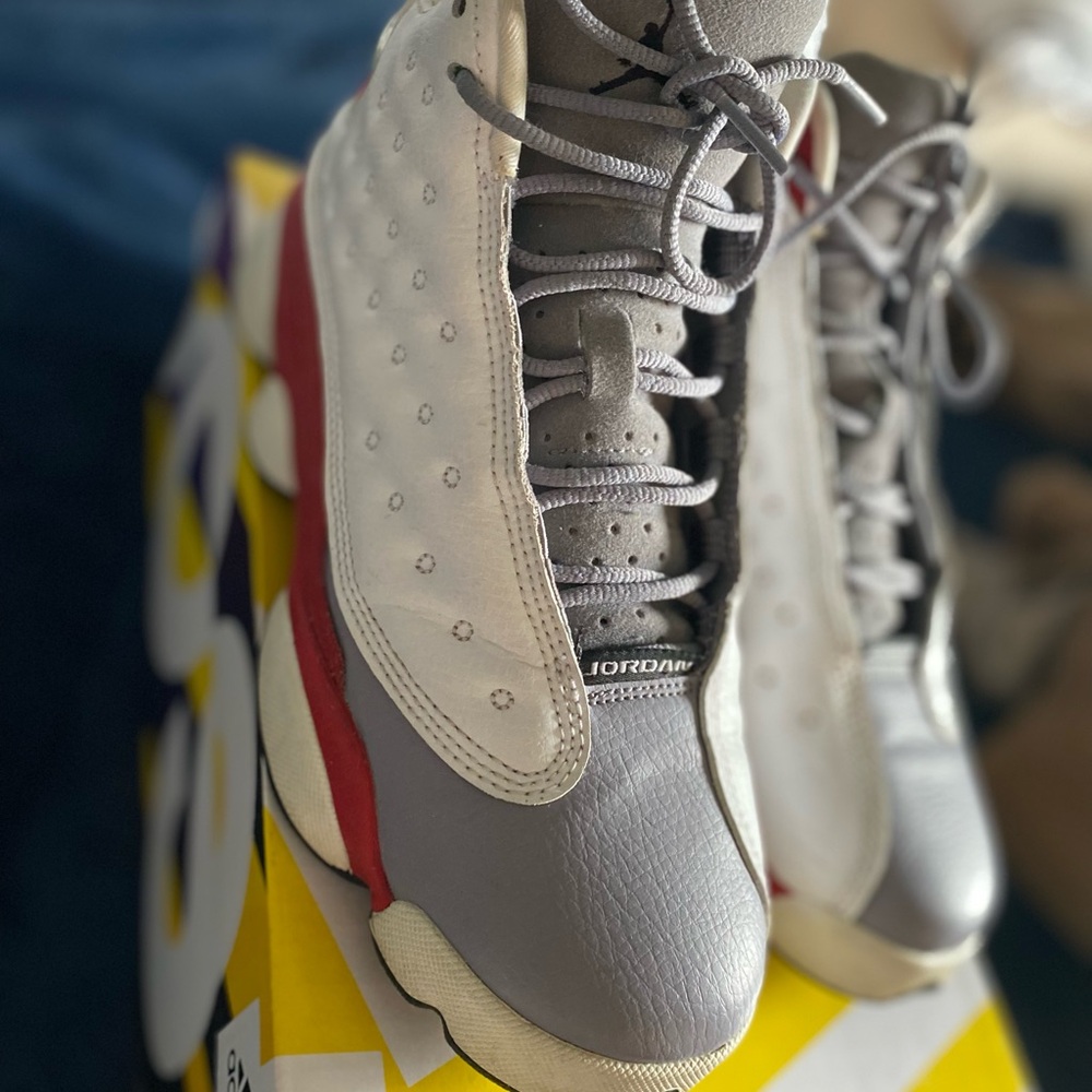 Air Jordan Gray and Red Sneakers
